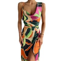 Fashion Printing U Neck Sleeveless Printing Polyester Midi Dress Strap Dress main image 4