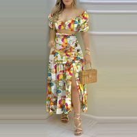 Women's Fashion Solid Color Polyester Printing Skirt Sets main image 3