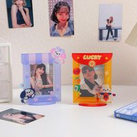 Ins Koreanische Version Cartoon Student Desktop Stand Plate Sweet Girl Idol Bean Kleine Karte Acryl Foto Rahmen Stern Jagd main image 4