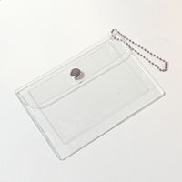 Unisex Solid Color Pvc Transparent Flip Cover Card Holders sku image 1
