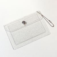 Unisex Solid Color Pvc Transparent Flip Cover Card Holders sku image 2