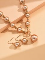 Streetwear Pearl Alloy Resin Beaded Women's Earrings Necklace main image 6