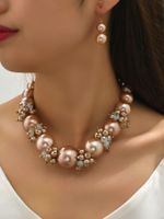 Elegant Simple Style Round Alloy Plastic Beaded Women's Jewelry Set main image 7