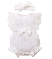 Princesse Couleur Unie Noeud Papillon Mélange De Coton Bébé Vêtements Ensembles sku image 3