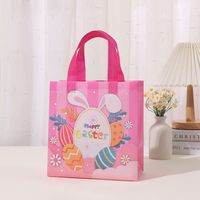 Cute Easter Rabbit Nonwoven Holiday Shopping Bag 1 Piece sku image 3