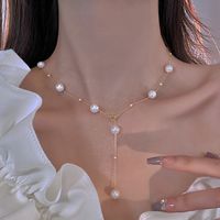 1 Piece Elegant Tassel Alloy Inlay Artificial Pearls Women's Necklace sku image 1