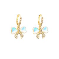 1 Pair Fashion Bow Knot Alloy Inlay Rhinestones Women's Dangling Earrings main image 5