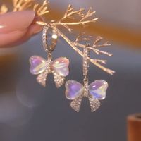 1 Pair Fashion Bow Knot Alloy Inlay Rhinestones Women's Dangling Earrings main image 2