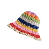 امرأة حلو متعدد الألوان طنف واسعة قبعة من القش main image 2