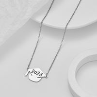 Fashion Doctorial Hat Number Stainless Steel Chain Hollow Out Gold Plated Silver Plated Unisex Pendant Necklace main image 5