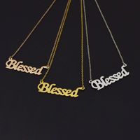 1 Piece Fashion Letter Stainless Steel Titanium Steel Plating Hollow Out Necklace main image 3