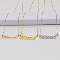 1 Piece Fashion Letter Stainless Steel Titanium Steel Plating Hollow Out Necklace main image 4