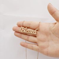 1 Piece Fashion Letter Stainless Steel Titanium Steel Plating Hollow Out Necklace sku image 3