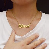 1 Piece Fashion Letter Stainless Steel Titanium Steel Plating Hollow Out Necklace main image 6