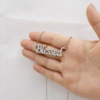 1 Piece Fashion Letter Stainless Steel Titanium Steel Plating Hollow Out Necklace sku image 1