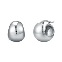 1 Pair Simple Style Solid Color Titanium Steel Earrings main image 2
