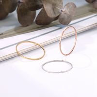 1 Piece Simple Style Solid Color Titanium Steel Plating Rings main image 4