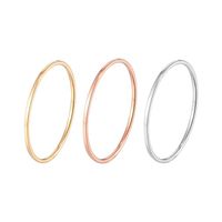 1 Piece Simple Style Solid Color Titanium Steel Plating Rings main image 2