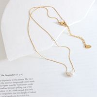 1 Piece Simple Style Geometric Mixed Materials Titanium Steel Plating Women's Necklace main image 5