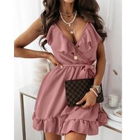 Women's Strap Dress Vintage Style Classic Style V Neck Sleeveless Solid Color Above Knee Holiday main image 7