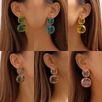 1 Pair Fashion Geometric Alloy Plating Resin Women's Drop Earrings main image 6
