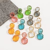 1 Pair Fashion Geometric Alloy Plating Resin Women's Drop Earrings main image 4