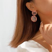 1 Pair Fashion Geometric Alloy Plating Resin Women's Drop Earrings main image 2