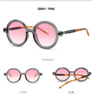 Casual Fashion Solid Color Ac Round Frame Full Frame Women's Sunglasses sku image 3