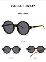 Casual Fashion Solid Color Ac Round Frame Full Frame Women's Sunglasses sku image 1
