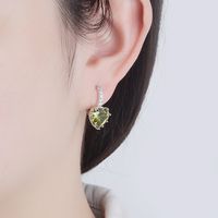 1 Pair Simple Style Heart Shape Copper Inlay Zircon Earrings sku image 9