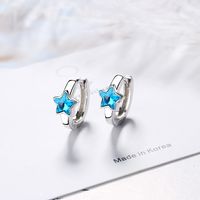 1 Pair Simple Style Star Copper Inlay Rhinestones Earrings main image 4