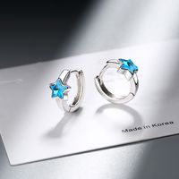 1 Pair Simple Style Star Copper Inlay Rhinestones Earrings sku image 1