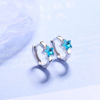 1 Pair Simple Style Star Copper Inlay Rhinestones Earrings main image 5