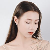 1 Pair Fashion Flower Copper Inlaid Zircon Ear Studs main image 3