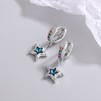 1 Pair Retro Star Copper Inlay Rhinestones Drop Earrings main image 2