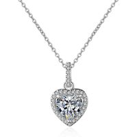 Fashion Heart Shape Copper Plating Zircon Pendant Necklace main image 1