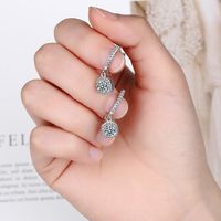 1 Pair Fashion Square Copper Plating Zircon Drop Earrings main image 4