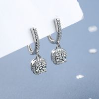 1 Pair Fashion Square Copper Plating Zircon Drop Earrings main image 2