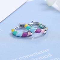 1 Pair Fashion Color Block Copper Enamel Earrings main image 4