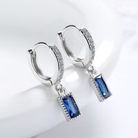 1 Pair Lady Square Plating Inlay Sterling Silver Zircon Gold Plated Silver Plated Drop Earrings main image 5