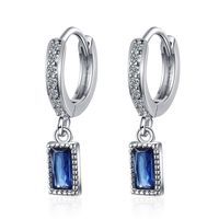 1 Pair Lady Square Plating Inlay Sterling Silver Zircon Gold Plated Silver Plated Drop Earrings main image 3