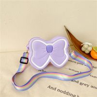 Girl's Small Silica Gel Butterfly Fashion Square Zipper Crossbody Bag sku image 1