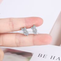 1 Pair Fashion Leaf Copper Plating Zircon Earrings main image 2