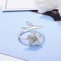 1 Piece Fashion Flower Copper Inlay Zircon Open Ring main image 3