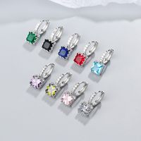 1 Pair Fashion Square Copper Plating Zircon Earrings main image 1