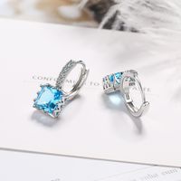1 Pair Fashion Square Copper Plating Zircon Earrings main image 4