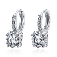 1 Pair Fashion Square Copper Plating Zircon Earrings main image 2