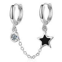 1 Piece Fashion Circle Star Copper Epoxy Chain Inlay Zircon Earrings main image 5