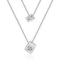 1 Piece Fashion Square Copper Plating Inlay Zircon Layered Necklaces main image 3