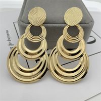 1 Paire Rétro Feuille Fleur Alliage Placage Femmes Boucles D'oreilles main image 3